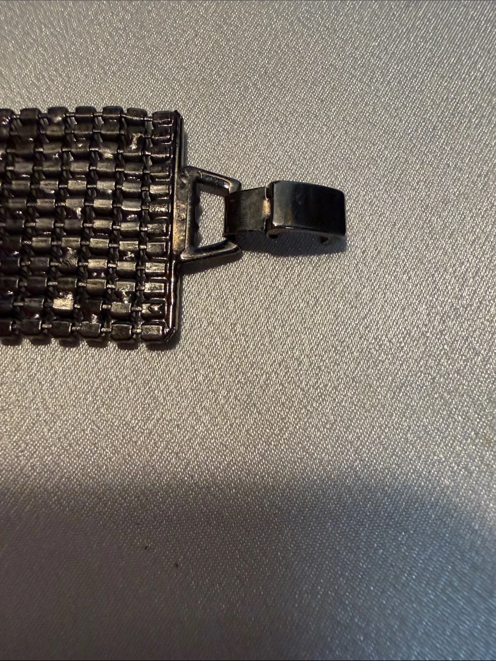Source Unknown Gunmetal Black Crystal Wide Bracelet